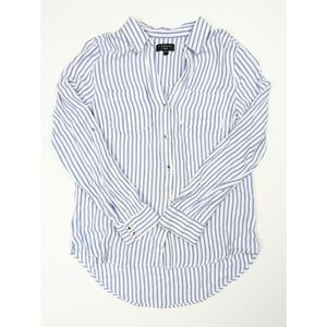 Tinsel Blue White‎ Stripe Button Long Sleeve Blouse Women's Size Small